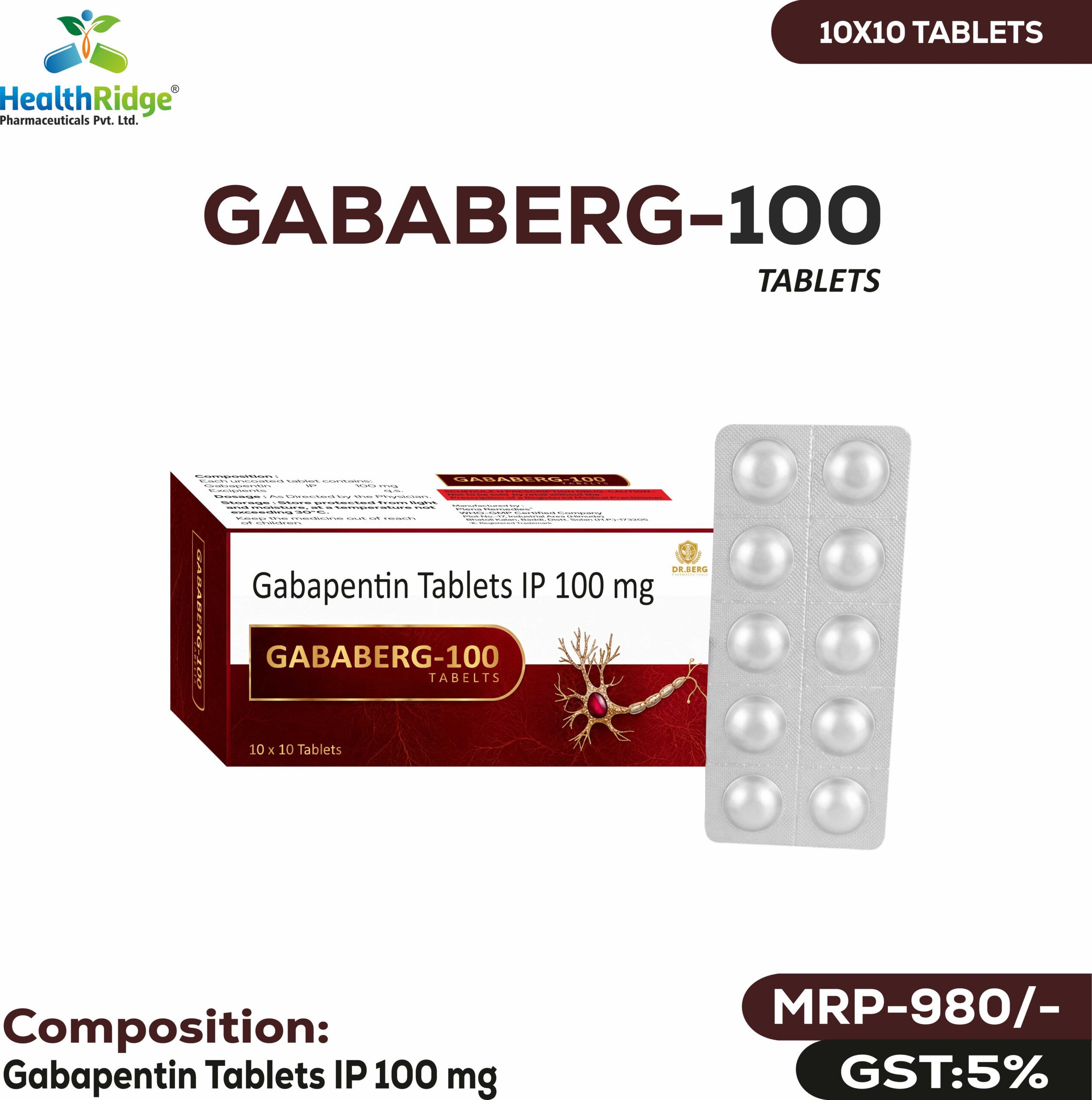 GABABERG-100 TABLETS